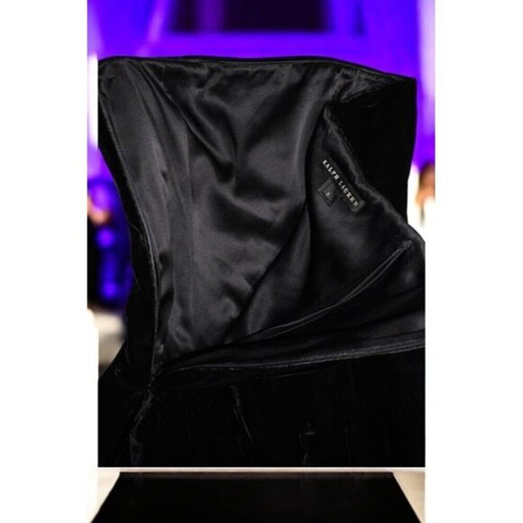 Vintage Black Velvet Bubble Dress - Strapless - Size 8 - Union Made in USA - Picture 10 of 12